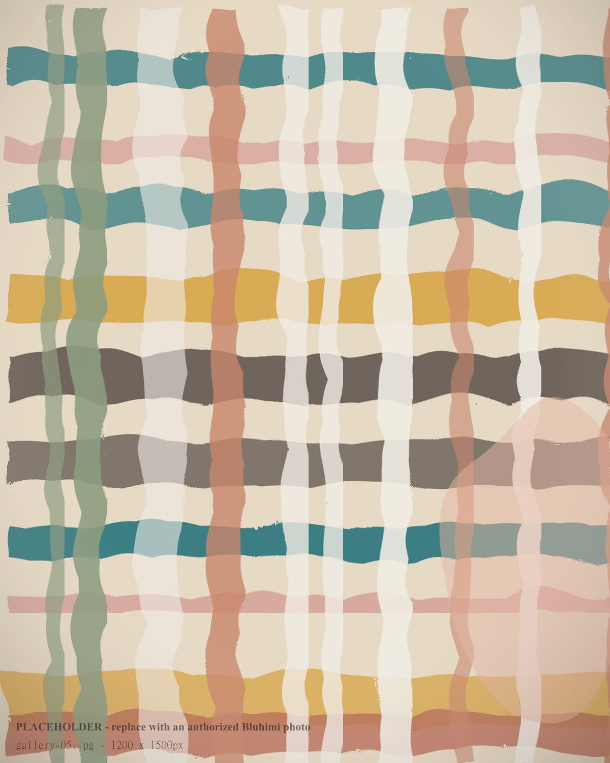 Woven wall hanging in warm wool tones